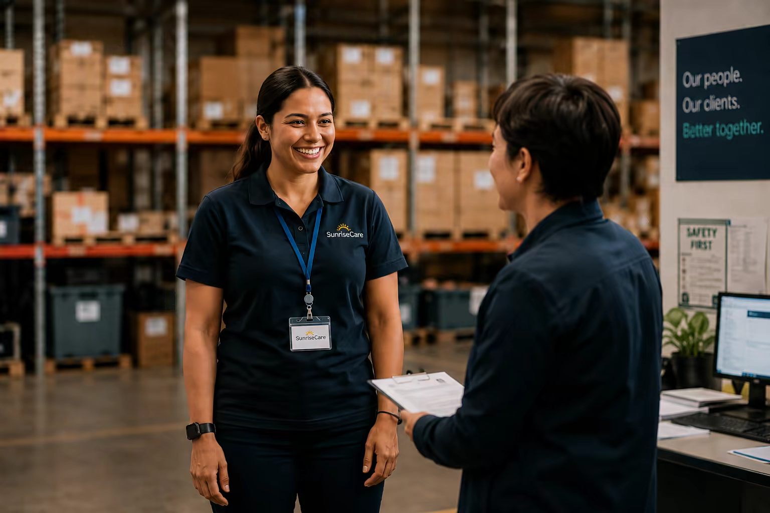 Worker and supervisor discussing a return-to-work plan